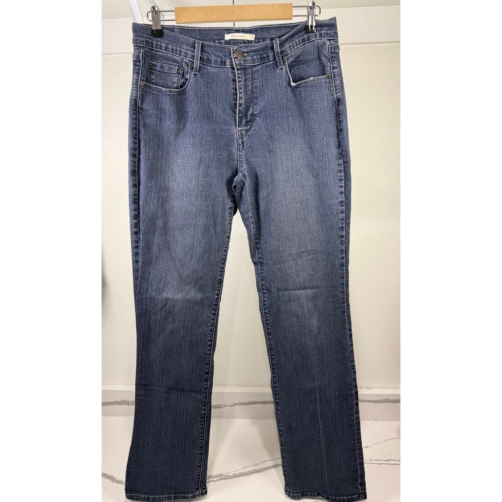 Levi's 505 Straight Women's Dark Wash Jeans Size 12 Long High Rise